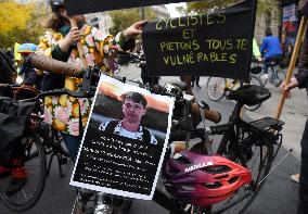 Rally In Tribute To The Killed Cyclist - Paris