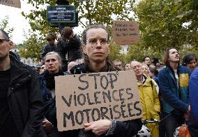 Rally In Tribute To The Killed Cyclist - Paris