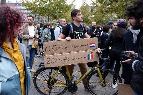 Rally In Tribute To The Killed Cyclist - Paris