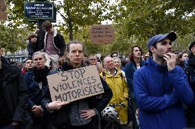 Rally In Tribute To The Killed Cyclist - Paris