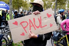 Rally In Tribute To The Killed Cyclist - Paris