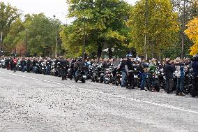 Demonstration of bikers against the passage of the ring road at 50 km/h - Paris