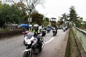 Demonstration of bikers against the passage of the ring road at 50 km/h - Paris