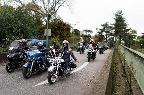 Demonstration of bikers against the passage of the ring road at 50 km/h - Paris