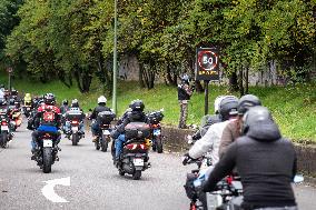 Demonstration of bikers against the passage of the ring road at 50 km/h - Paris