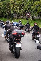 Demonstration of bikers against the passage of the ring road at 50 km/h - Paris