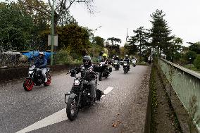 Demonstration of bikers against the passage of the ring road at 50 km/h - Paris