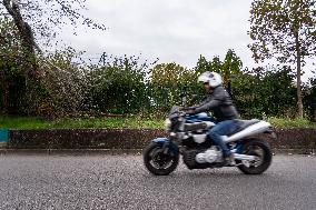 Demonstration of bikers against the passage of the ring road at 50 km/h - Paris