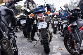 Demonstration of bikers against the passage of the ring road at 50 km/h - Paris