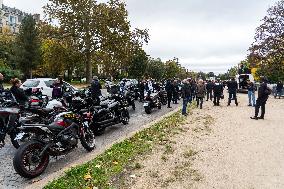 Demonstration of bikers against the passage of the ring road at 50 km/h - Paris