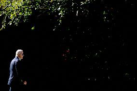 US President Joe Biden on the South Lawn of the White House