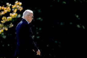 US President Joe Biden on the South Lawn of the White House