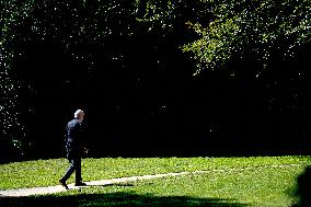 US President Joe Biden on the South Lawn of the White House