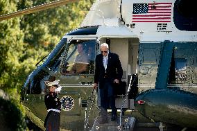 US President Joe Biden on the South Lawn of the White House