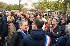 Gathering Of Cyclists In Paris In Tribute To Paul