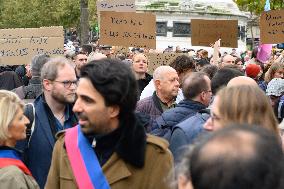 Gathering Of Cyclists In Paris In Tribute To Paul