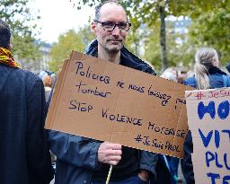 Gathering Of Cyclists In Paris In Tribute To Paul