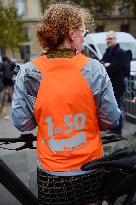 Gathering Of Cyclists In Paris In Tribute To Paul