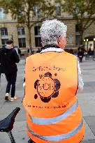 Gathering Of Cyclists In Paris In Tribute To Paul