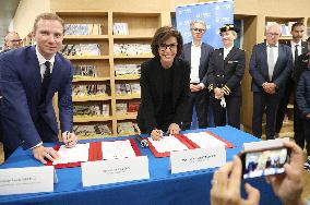 Rachida Dati Visits Media Library in Rilleux