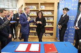 Rachida Dati Visits Media Library in Rilleux