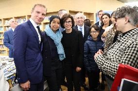 Rachida Dati Visits Media Library in Rilleux