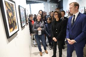 Rachida Dati Visits Media Library in Rilleux