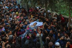 Funeral Procession Of Doctor Shanawaz Dar After Militant Attack In Kashmir's Ganderbal District