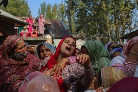 Funeral Procession Of Doctor Shanawaz Dar After Militant Attack In Kashmir's Ganderbal District