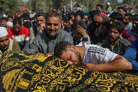 Funeral Procession Of Doctor Shanawaz Dar After Militant Attack In Kashmir's Ganderbal District