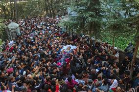 Funeral Procession Of Doctor Shanawaz Dar After Militant Attack In Kashmir's Ganderbal District