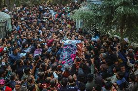 Funeral Procession Of Doctor Shanawaz Dar After Militant Attack In Kashmir's Ganderbal District