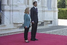 Giorgia Meloni Meets Sheik Tamim bin Hamad al-Thani - Rome