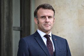 French President Emmanuel Macron welcomes President of Panama Jose Raul Mulino at the Elysee Palace FA