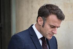 French President Emmanuel Macron welcomes President of Panama Jose Raul Mulino at the Elysee Palace FA