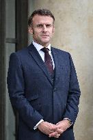 French President Emmanuel Macron welcomes President of Panama Jose Raul Mulino at the Elysee Palace FA