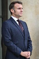 French President Emmanuel Macron welcomes President of Panama Jose Raul Mulino at the Elysee Palace FA