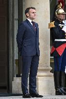 French President Emmanuel Macron welcomes President of Panama Jose Raul Mulino at the Elysee Palace FA