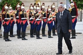 French President Emmanuel Macron welcomes President of Panama Jose Raul Mulino at the Elysee Palace FA