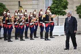 French President Emmanuel Macron welcomes President of Panama Jose Raul Mulino at the Elysee Palace FA