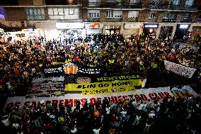 Valencian Fans Protest Before The Match