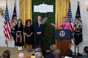 President Joe Biden and first lady Dr. Jill Biden deliver remarks at a National Arts and Humanities Reception