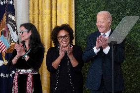 President Joe Biden and first lady Dr. Jill Biden deliver remarks at a National Arts and Humanities Reception