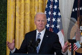 President Joe Biden and first lady Dr. Jill Biden deliver remarks at a National Arts and Humanities Reception