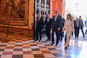 King Felipe Receives The Honour Distintion Of The Latinamerican Awards - Seville