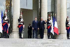 France's President Macron And Panama's President Jose Raul Mulino Before A Meeting At The Elysee In Paris