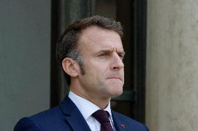 France's President Macron And Panama's President Jose Raul Mulino Before A Meeting At The Elysee In Paris