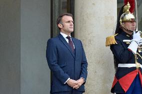 France's President Macron And Panama's President Jose Raul Mulino Before A Meeting At The Elysee In Paris