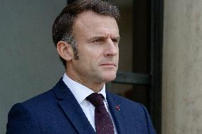 France's President Macron And Panama's President Jose Raul Mulino Before A Meeting At The Elysee In Paris