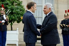 France's President Macron And Panama's President Jose Raul Mulino Before A Meeting At The Elysee In Paris